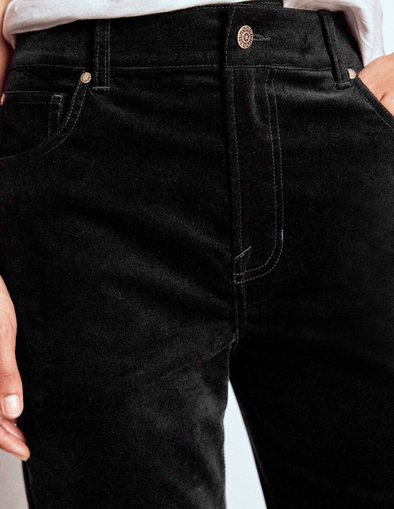 Velveteen Straight Jeans-Black 3