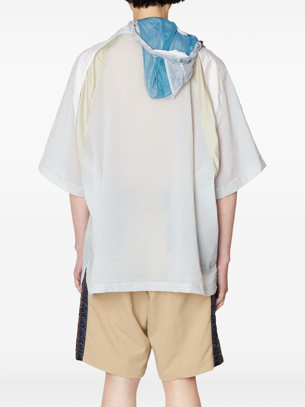 hooded panelled shirt - 2