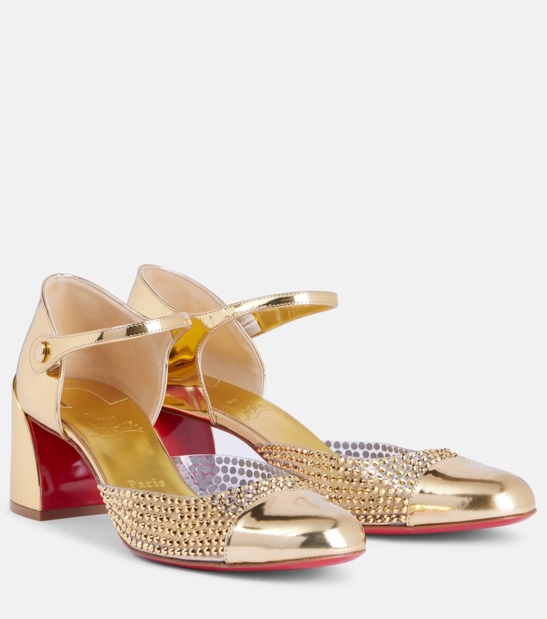 Miss MJ Strass mirrored leather and PVC pumps - 1