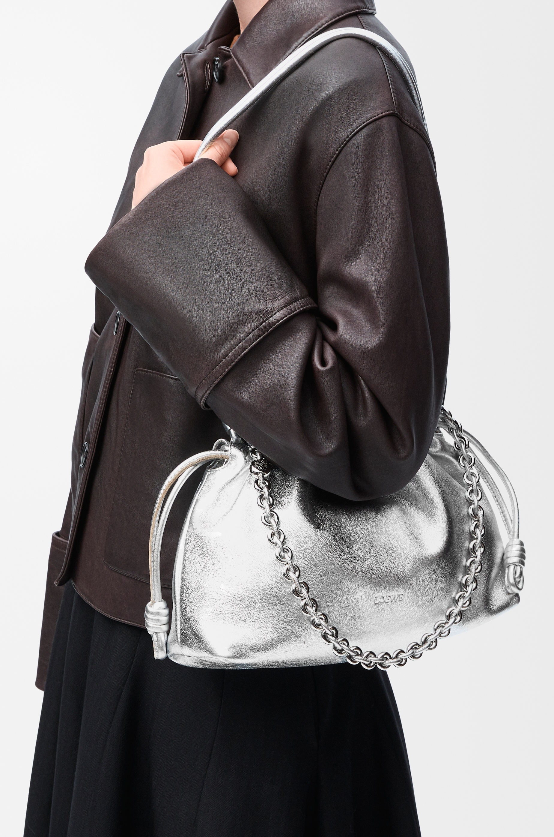 Medium Flamenco purse in laminated lambskin - 3
