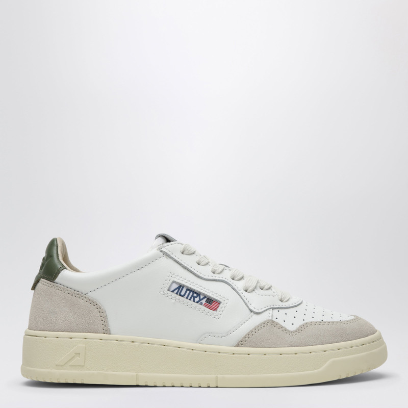 Medalist Low sneakers in white/green leather and suede 1