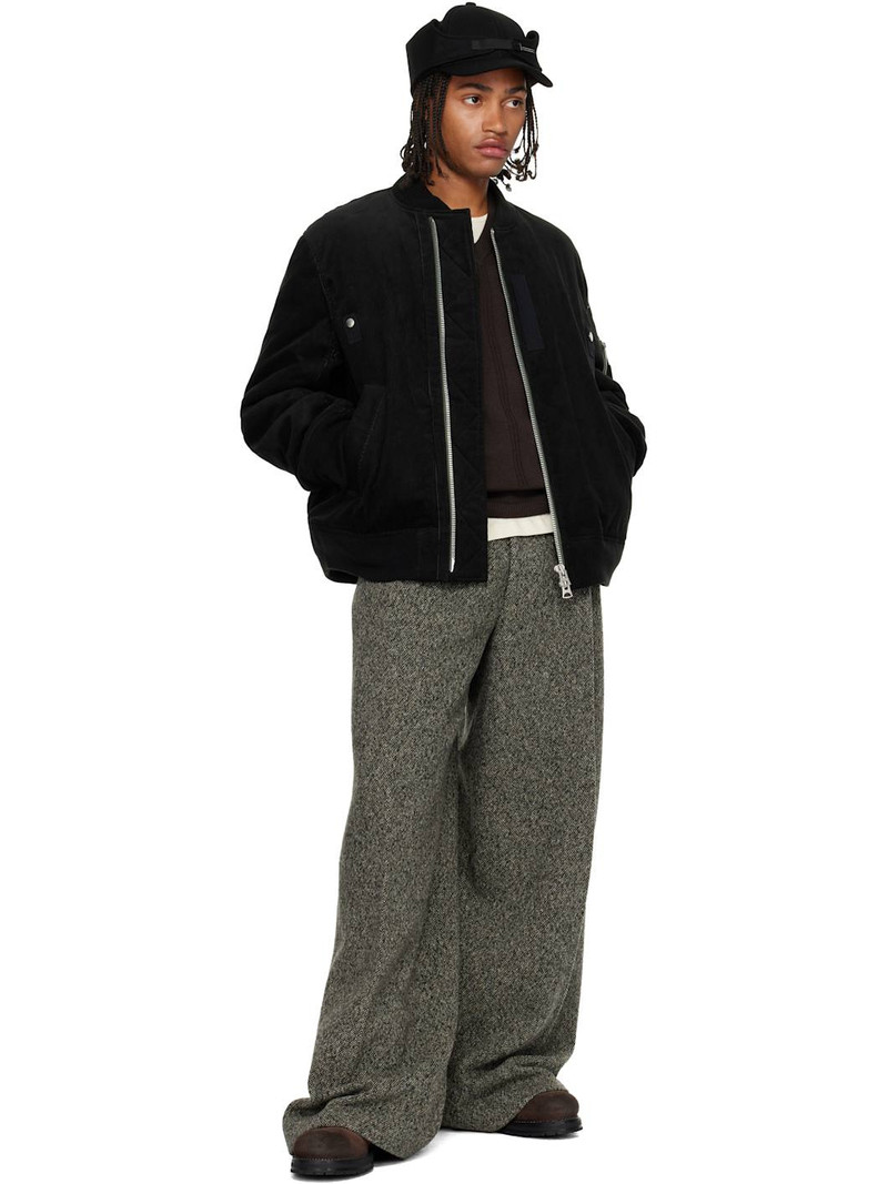 sacai Black Corduroy Blouson Bomber Jacket outlook