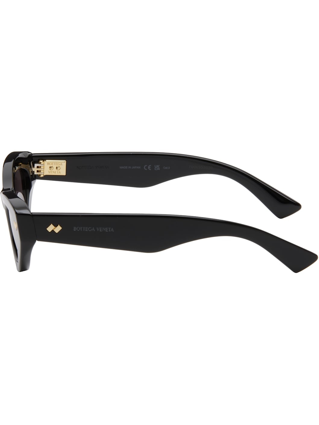 Black Bold Ribbon Stud Cat Eye Sunglasses - 3