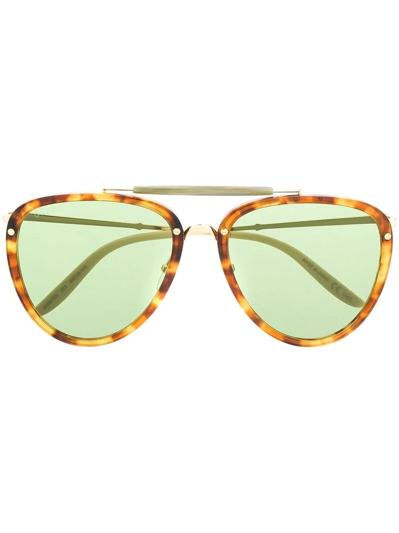 tortoiseshell-effect pilot sunglasses 1