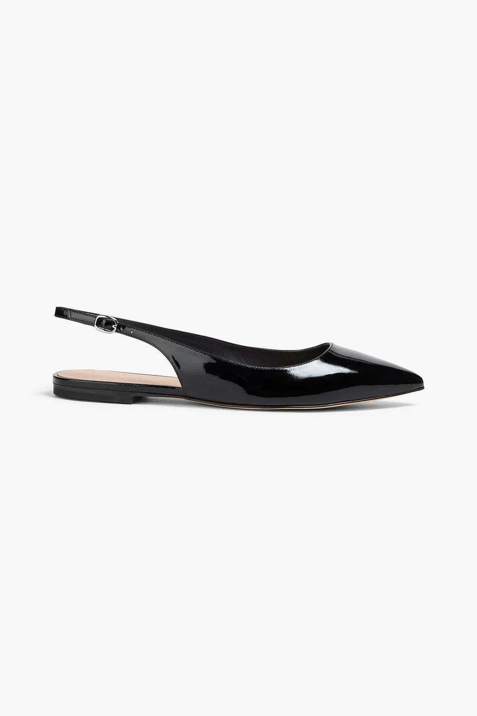 Mara patent-leather slingback point-toe flats - 1