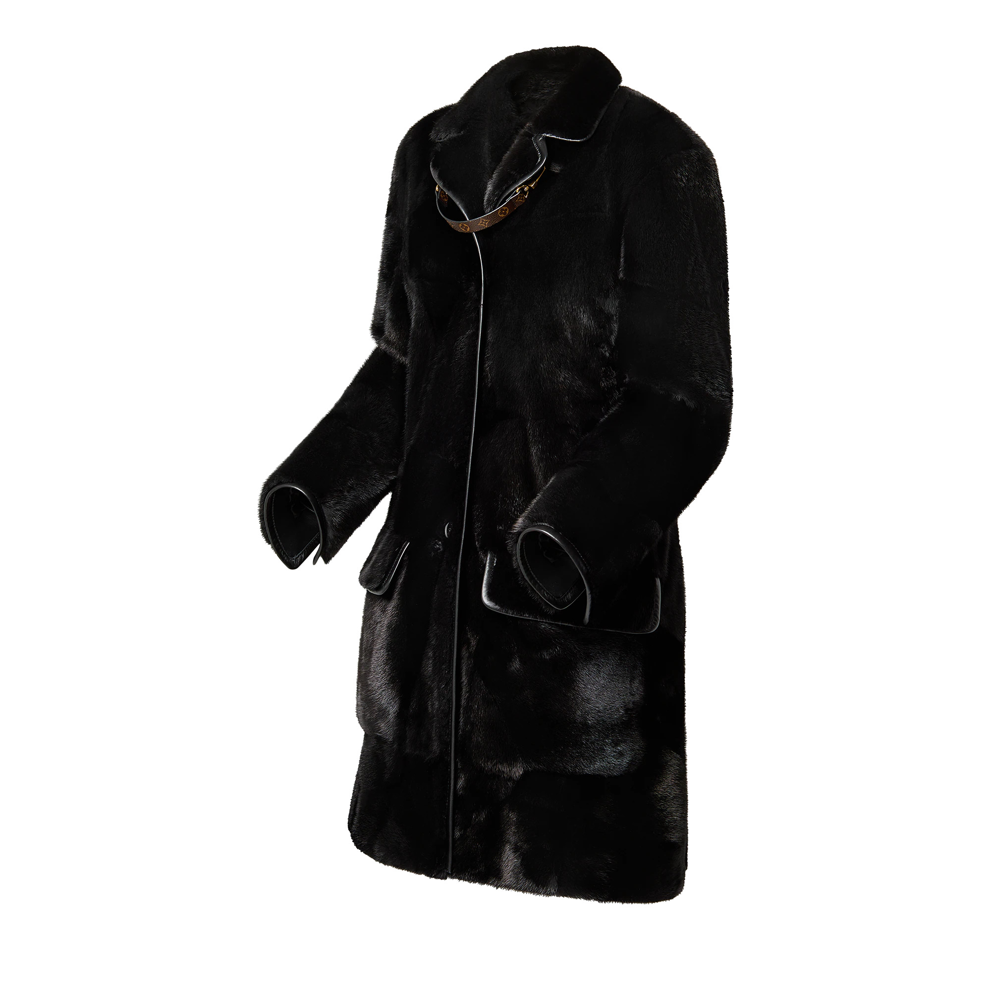Monogram Belt Mink Coat - 2