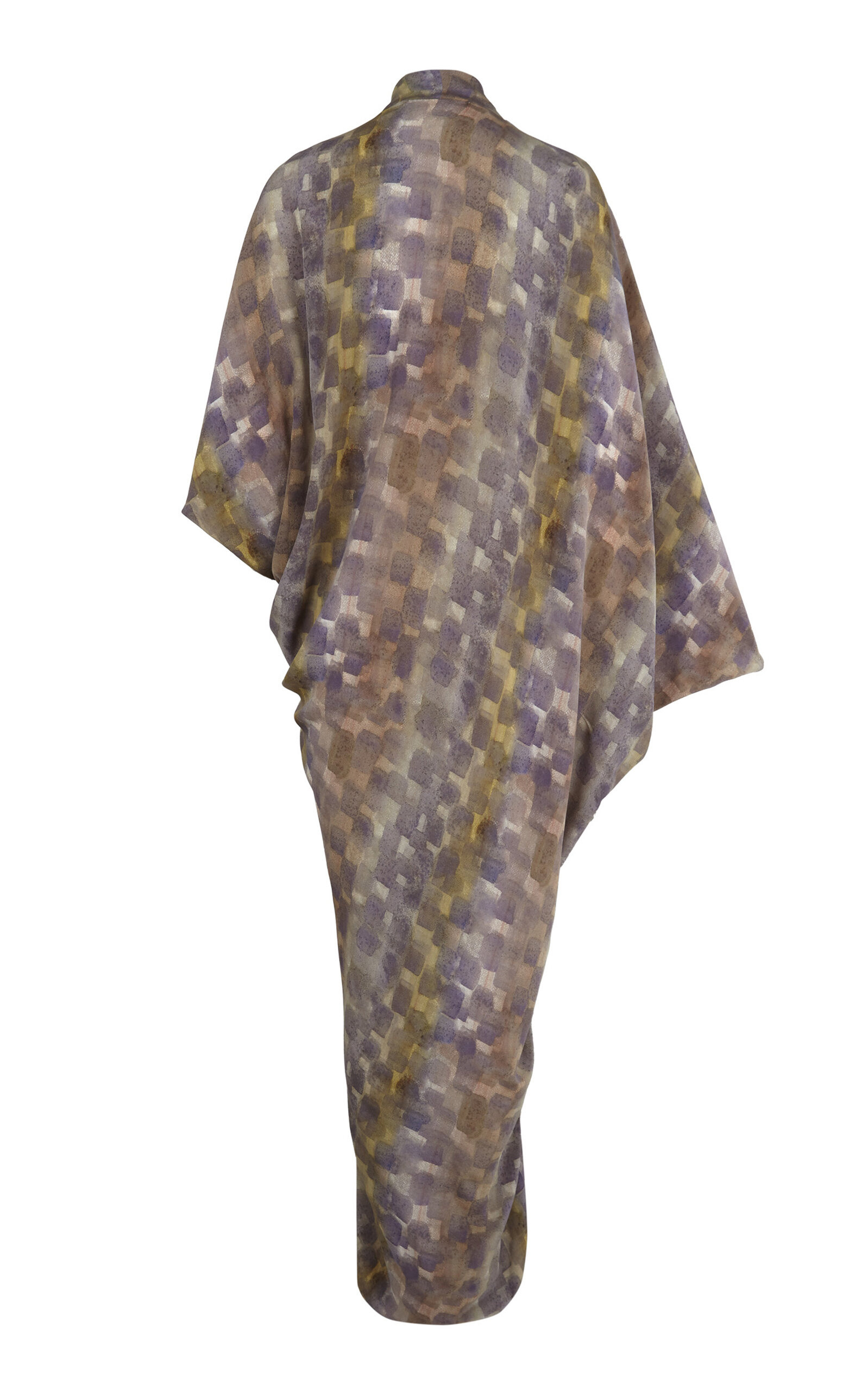 Mayu Draped Silk Maxi Dress print - 5
