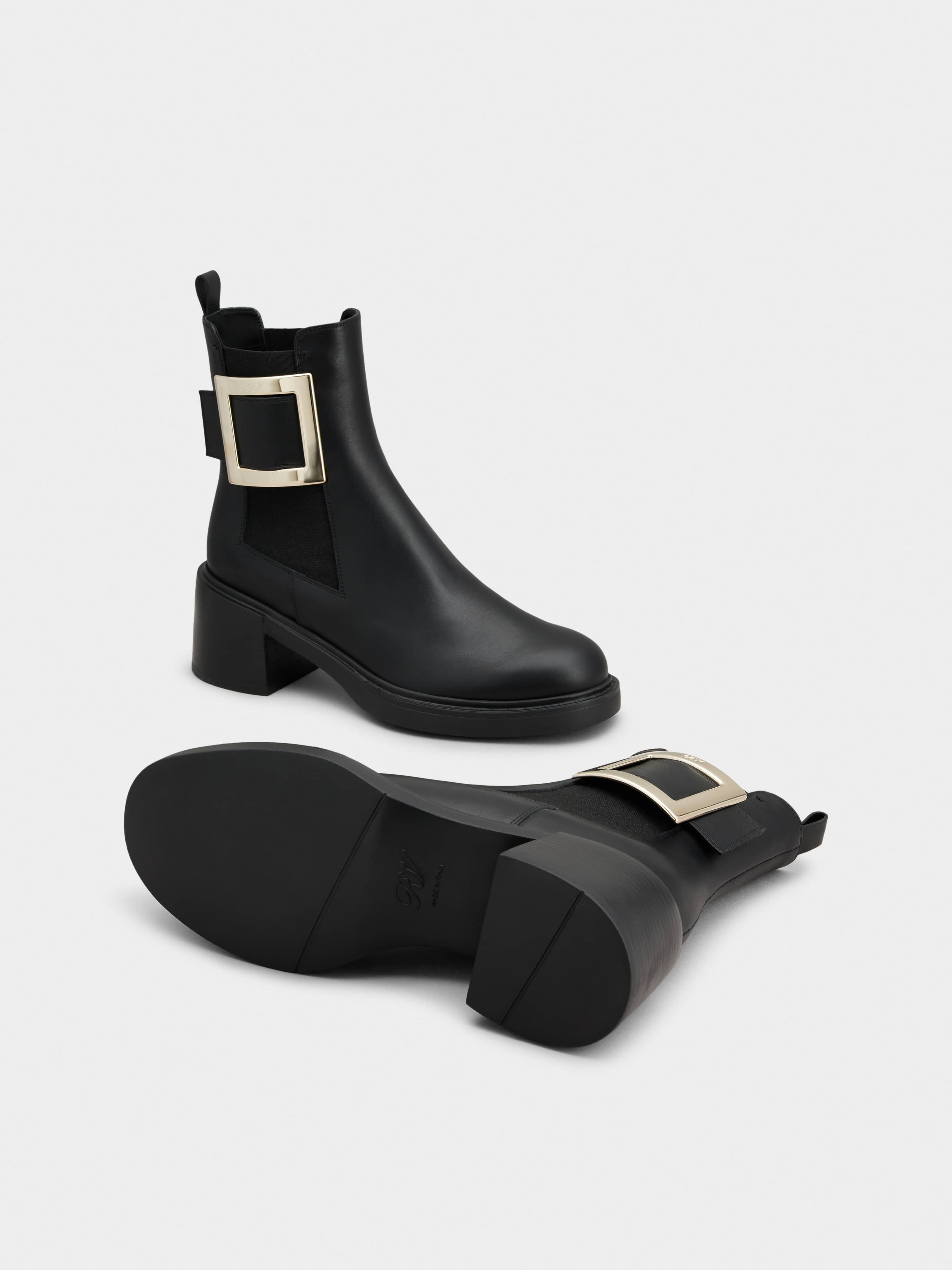 Viv' Rangers Metal Buckle Chelsea Boots in Leather - 6