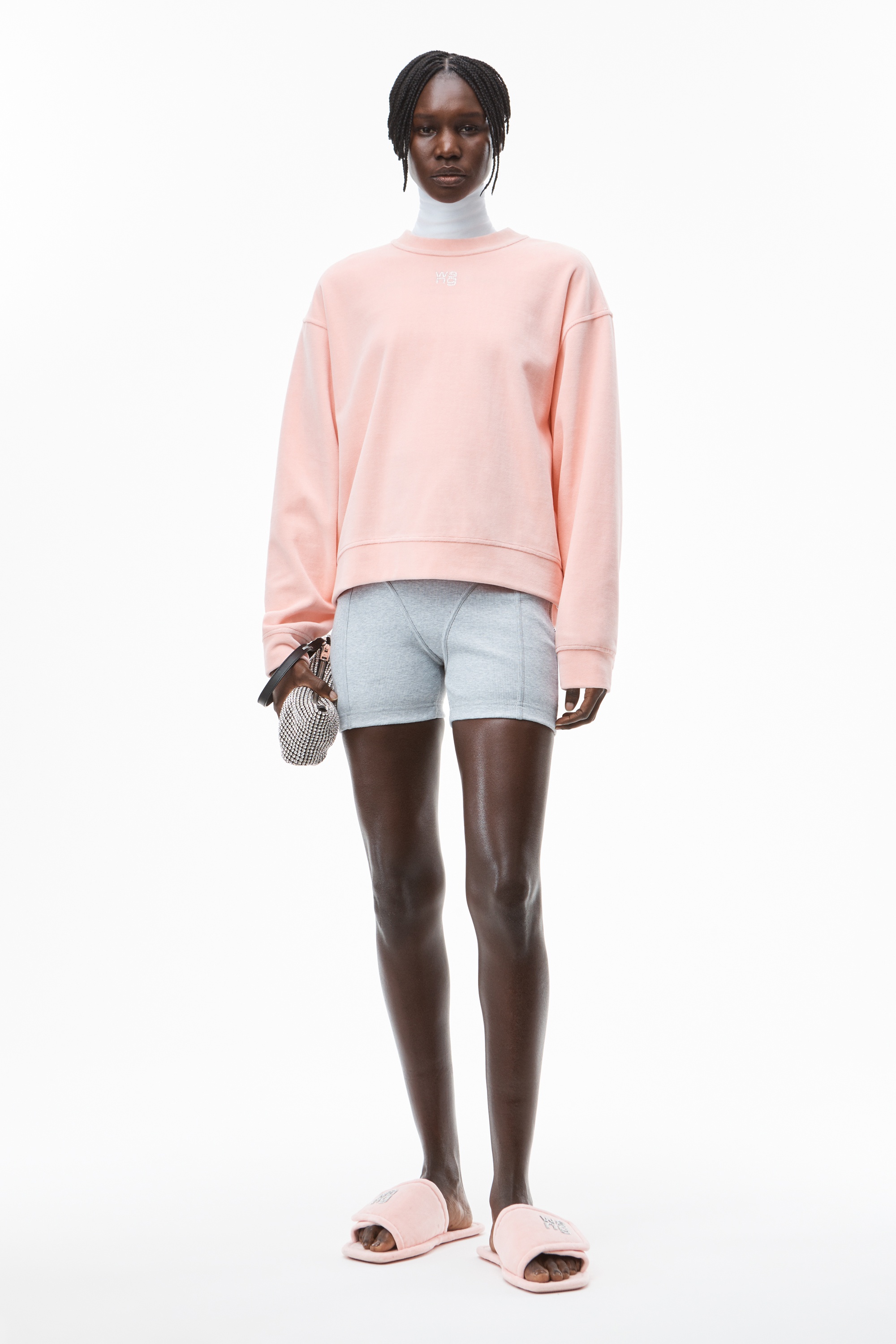 CRYSTAL LOGO PULLOVER IN SOFT VELOUR - 6