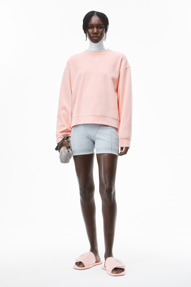 CRYSTAL LOGO PULLOVER IN SOFT VELOUR 6