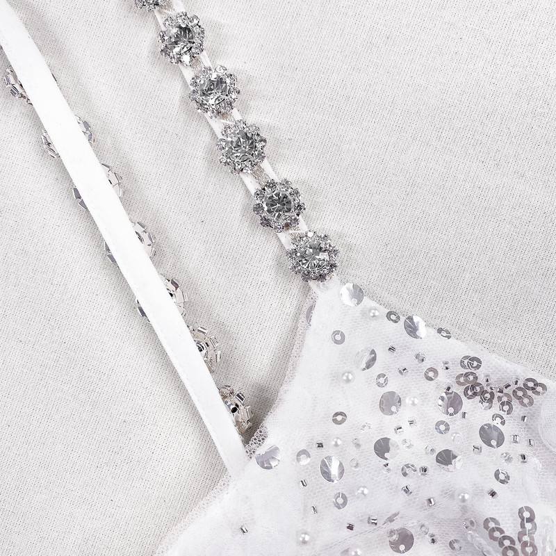 self-portrait White Beaded Sequin Maxi Dress - SS23-160X-SQ | REVERSIBLE