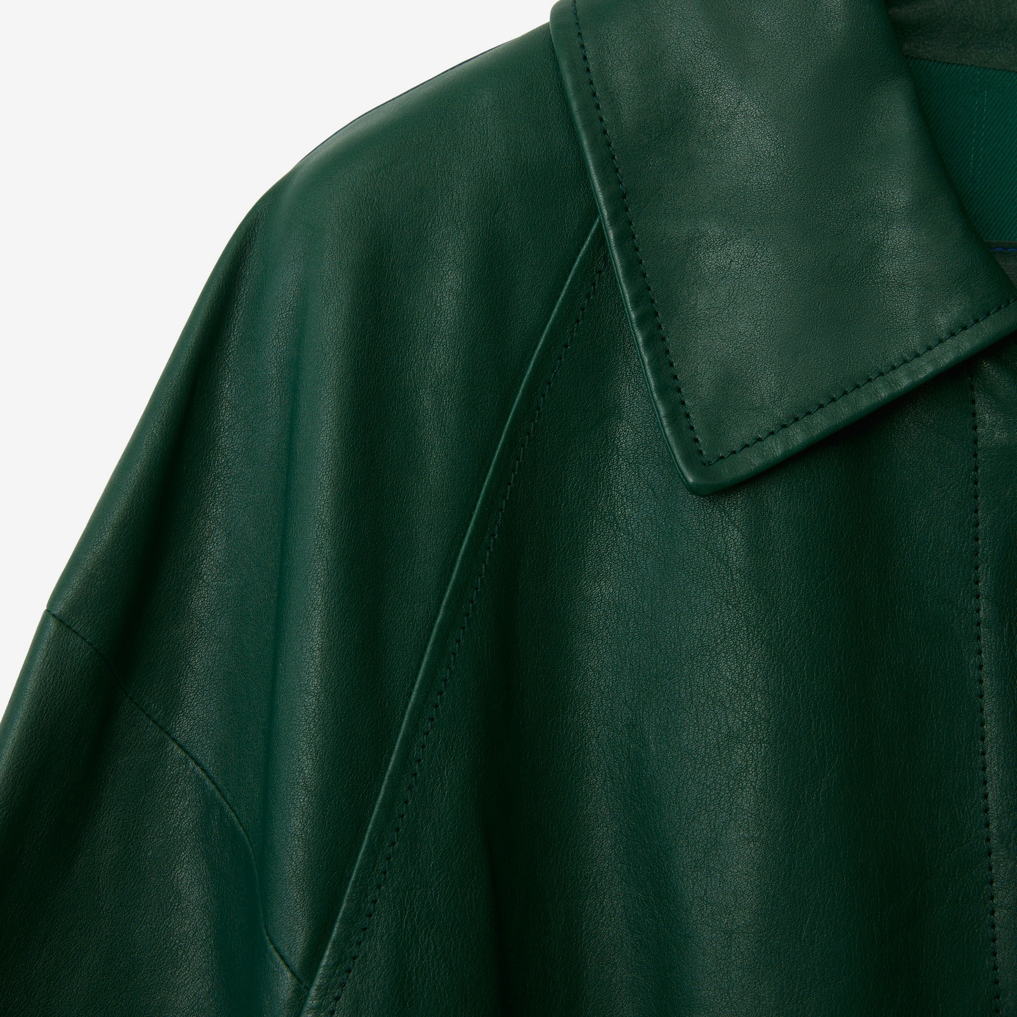 Long Leather Car Coat - 6