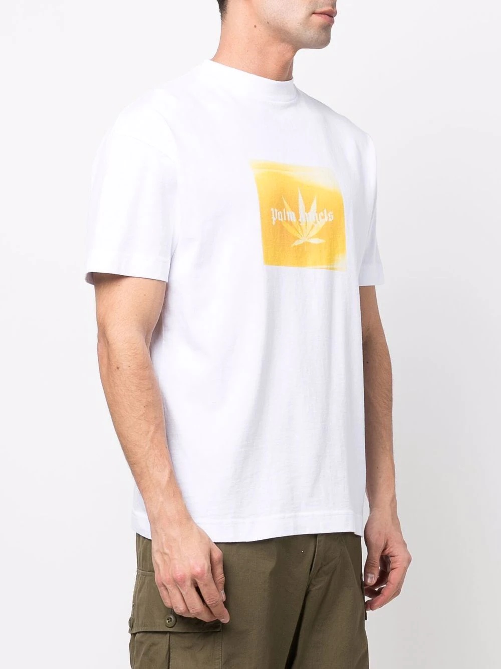 leaf-print crew-neck T-shirt - 3