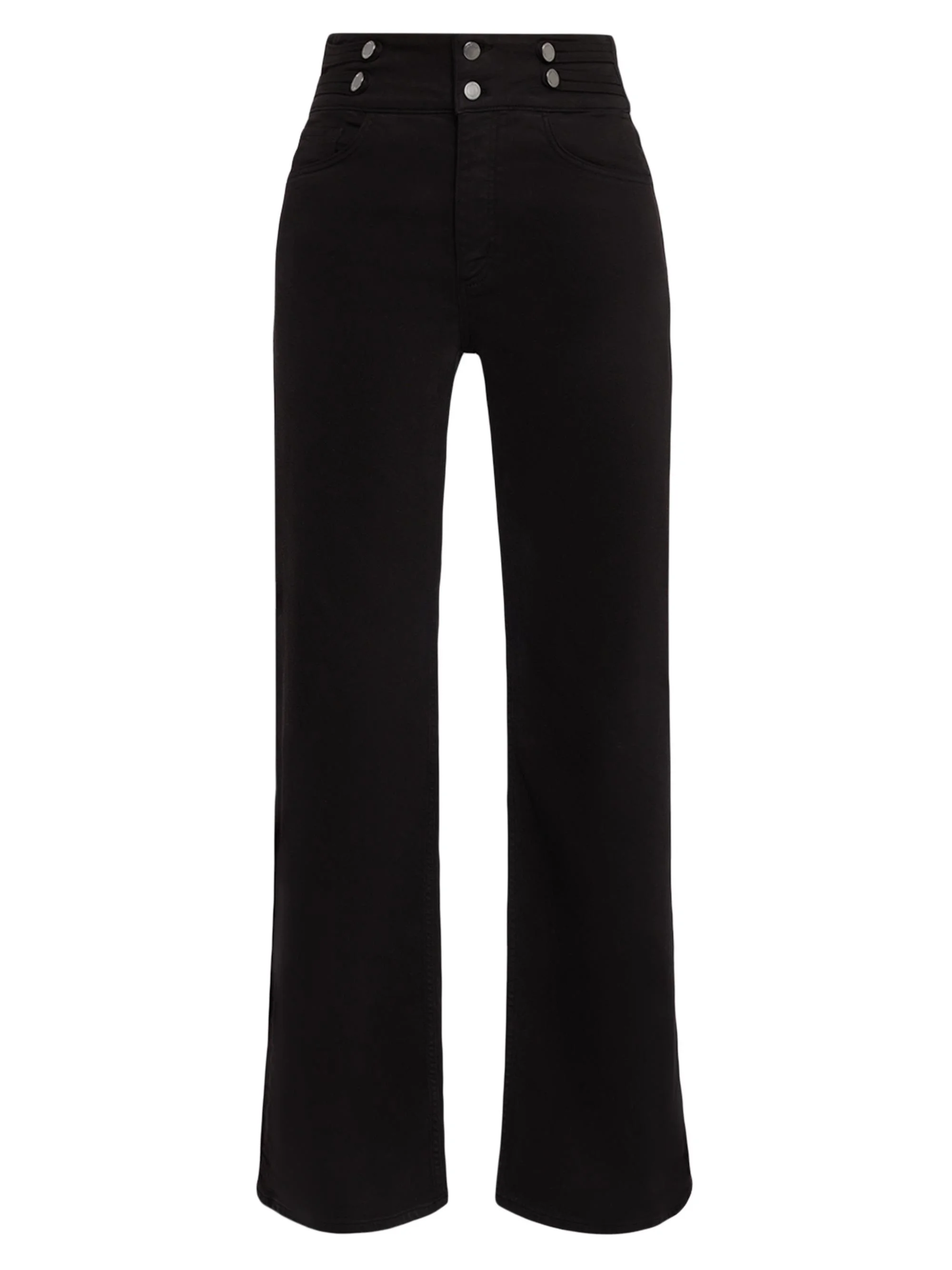Women's Liv Double-Waist High-Rise Wide-Leg Jeans - Black - 1