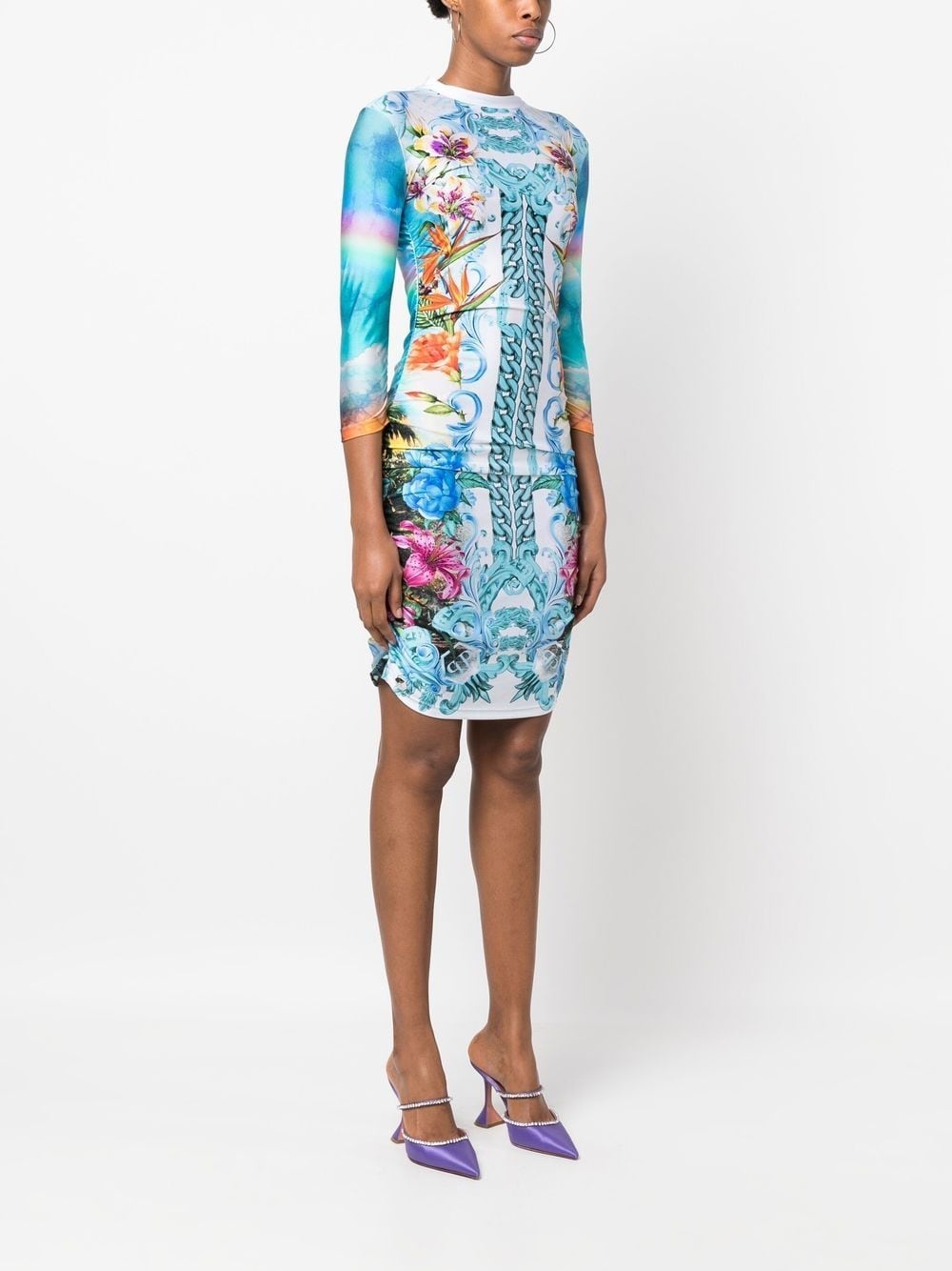 Hawaii-print mini dress - 3
