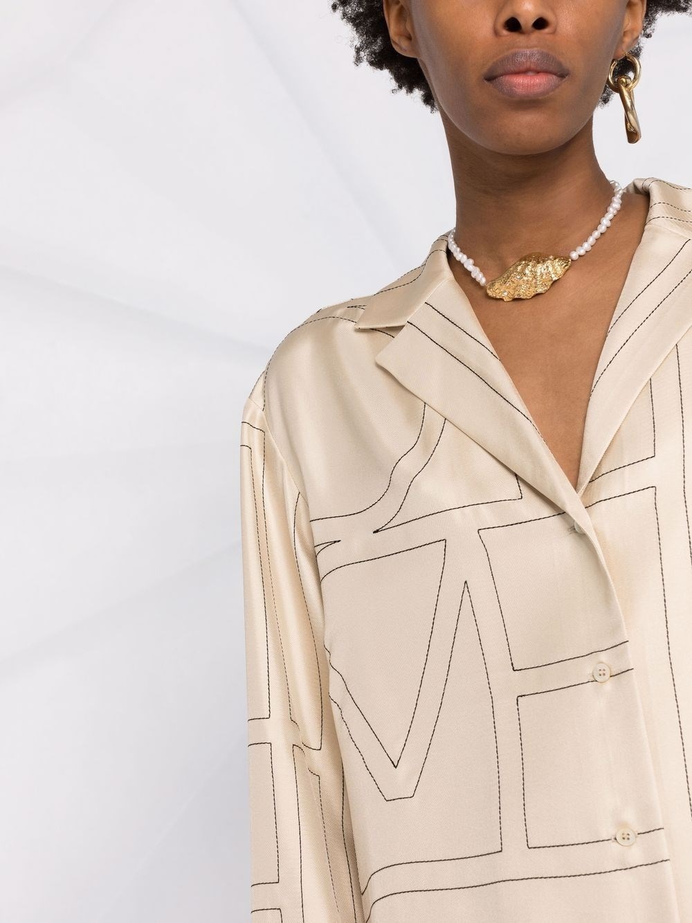 Monogram silk shirt - 3