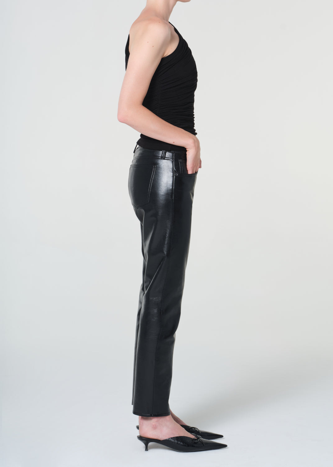 COCKTAIL ANKLE JEAN (RECYCLED LEATHER) IN DETOX - 4