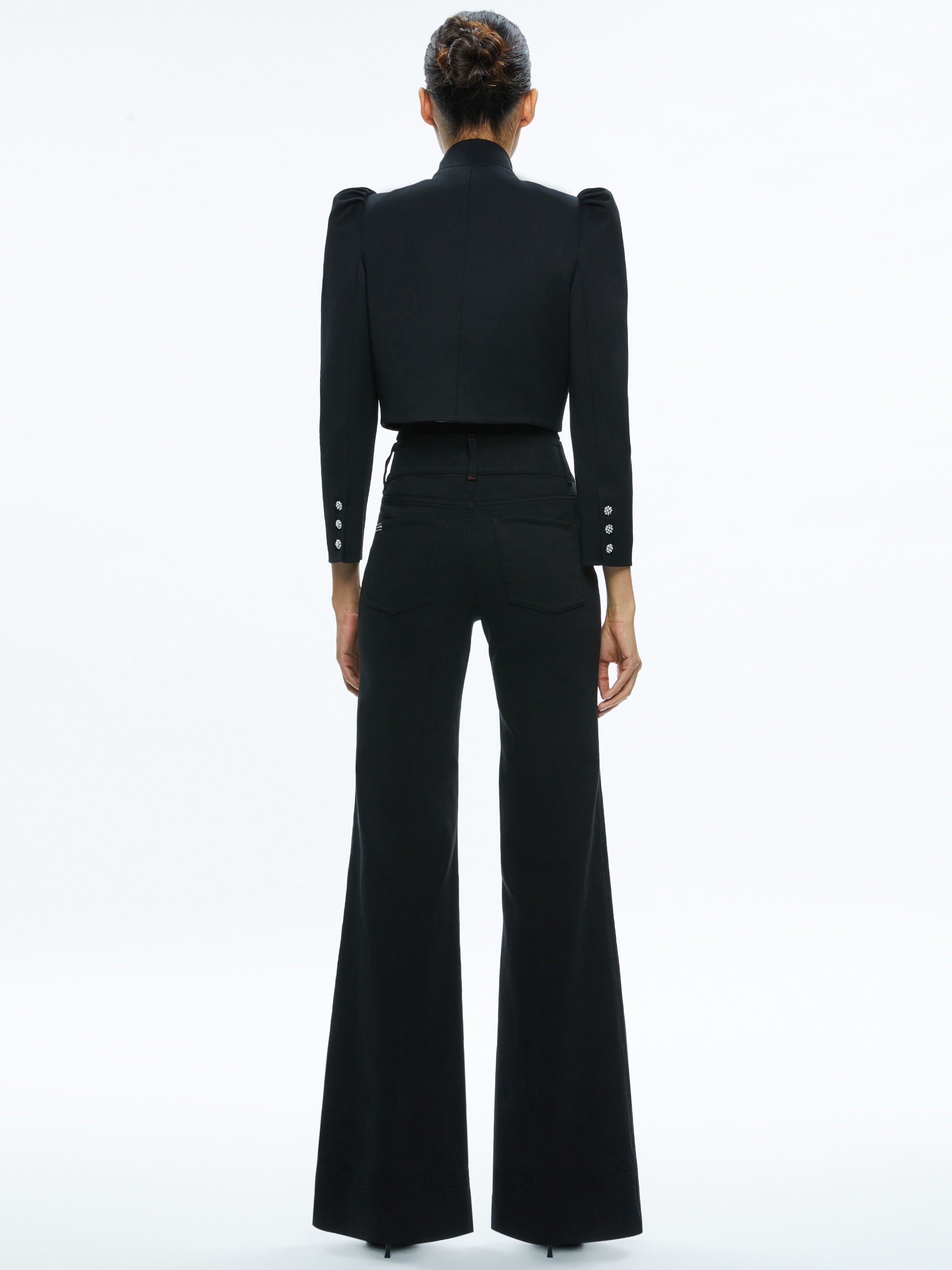 ADDISON BOW COLLAR CROPPED JACKET - 2