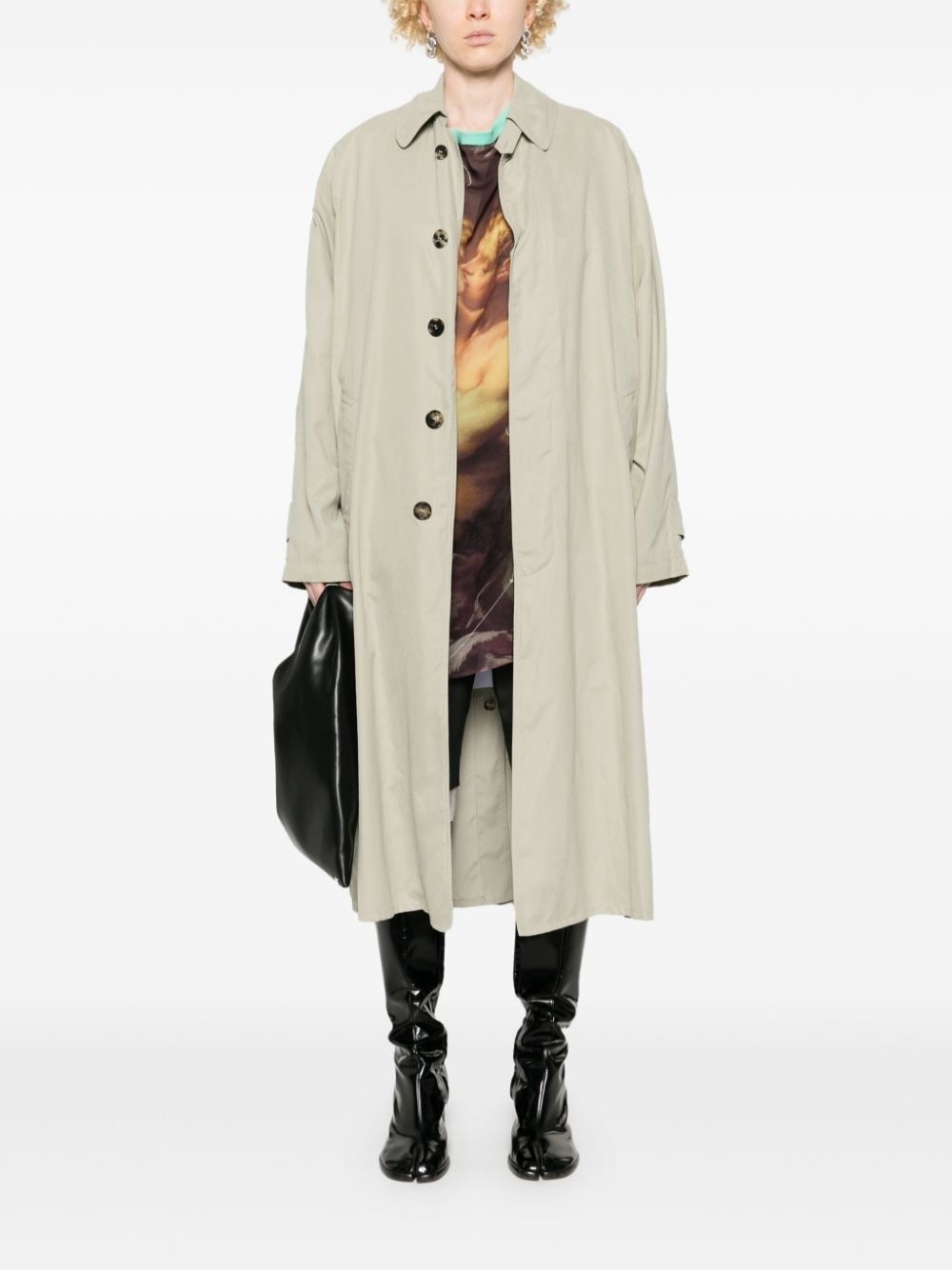 four-stitch logo trench coat - 2