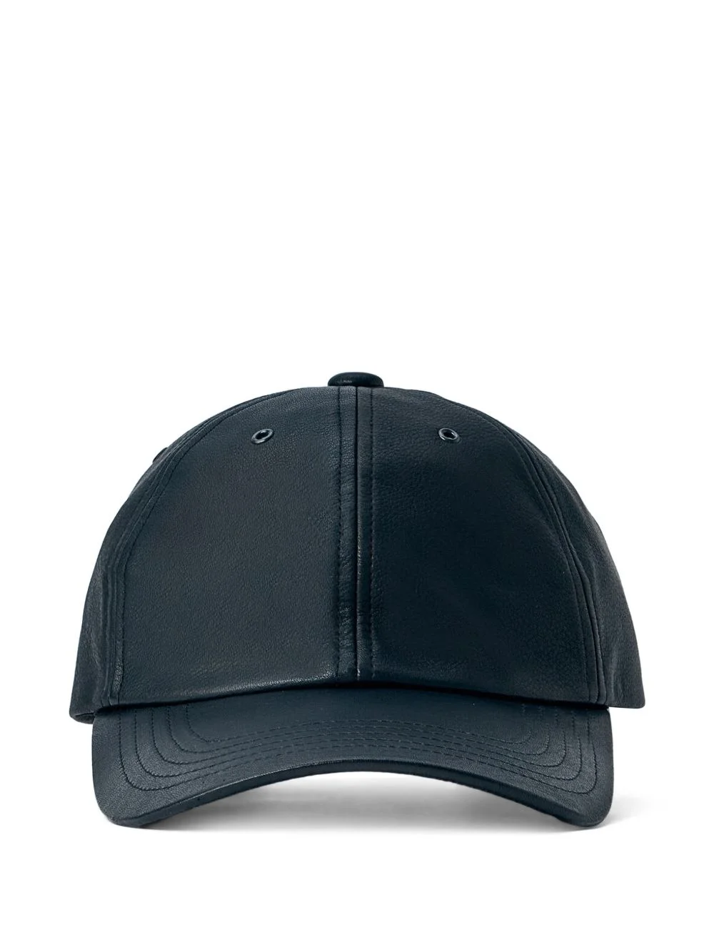 stitched leather baseball cap - 1