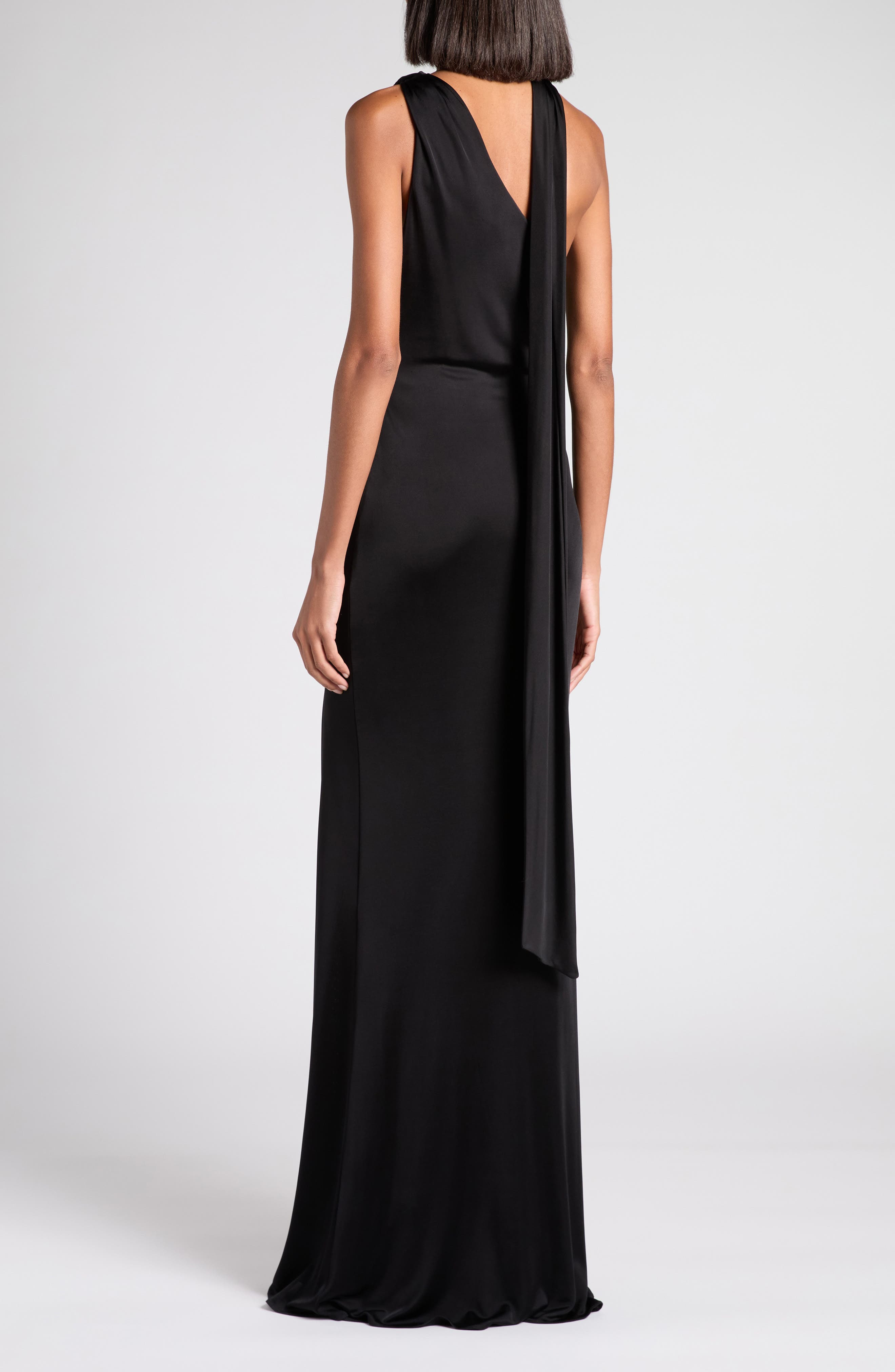 TOM FORD One-Shoulder Fluid Jersey Gown in Lb999 Black at Nordstrom - 2