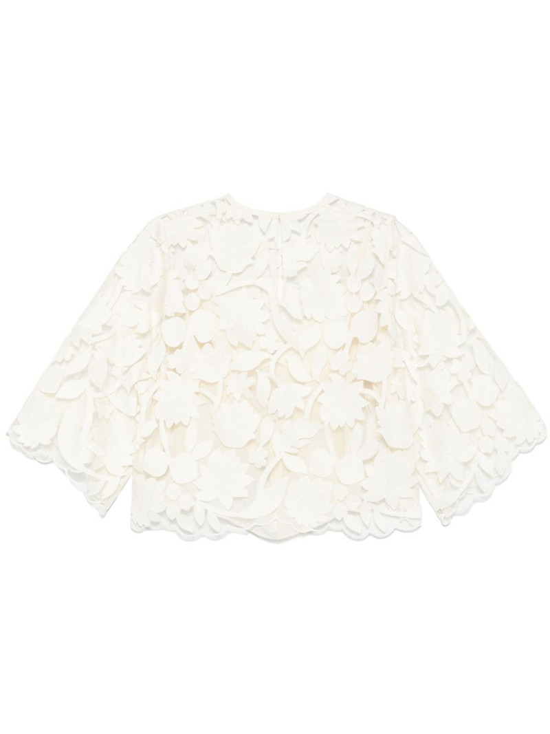 ELIE SAAB tulle-embroidered blouse outlook