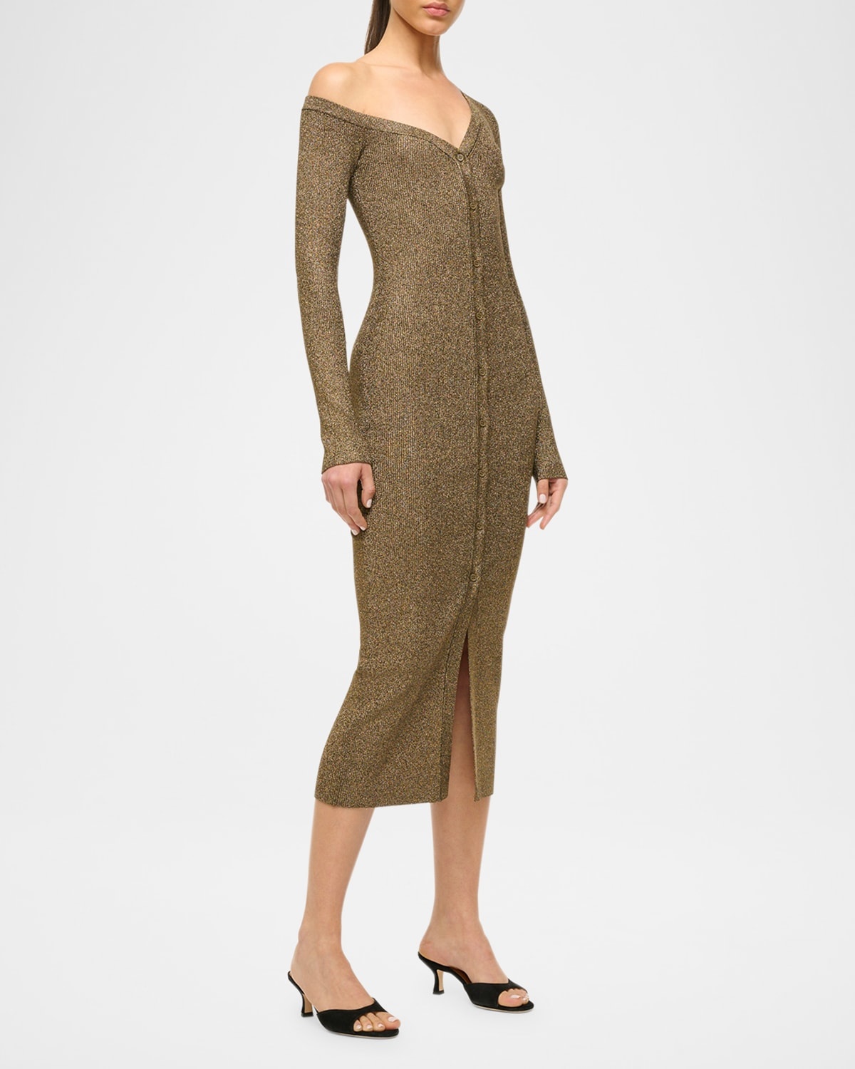 Craftsman Asymmetric Metallic Sweater Dress - 4