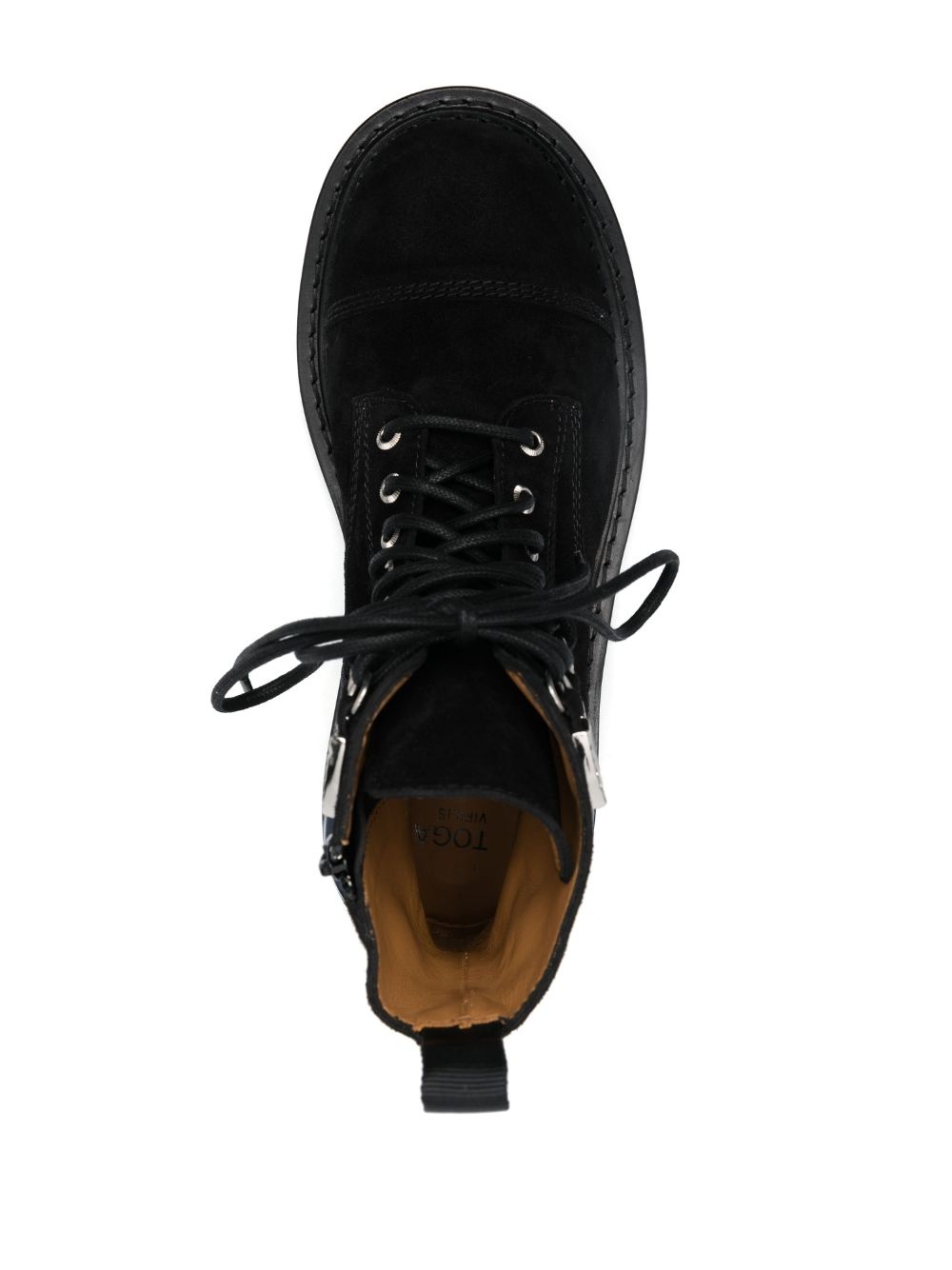 suede lace-up boots - 4