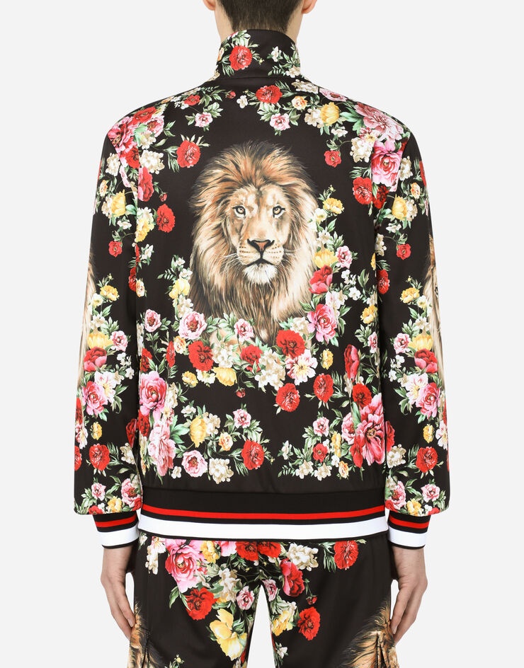 Zip-up sweatshirt with lion mix print - 4