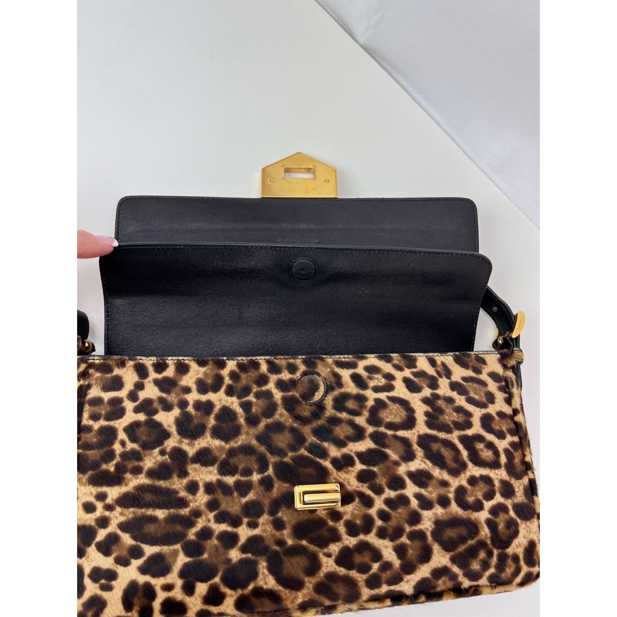 Prada Cavallino Leopard calf Hair Shoulder Bag - 14