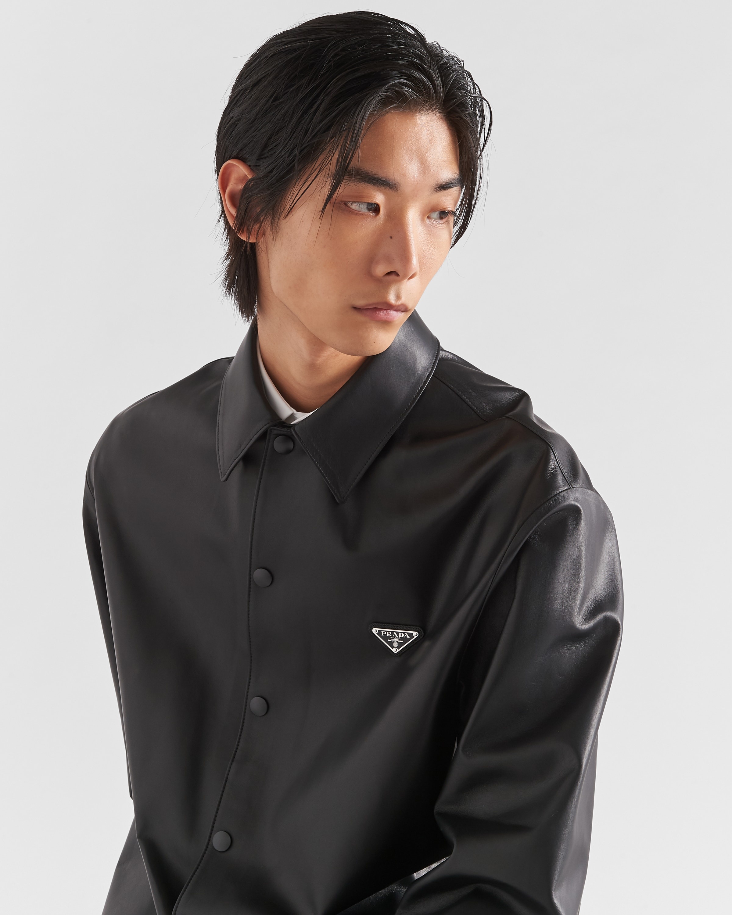 【日本入手困難】プラダ Nappa leather shirt シャツ Prada Nappa leather shirt | REVERSIBLE