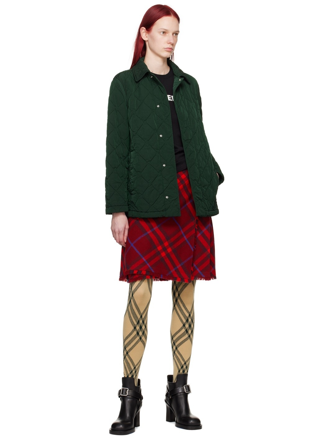 Green Quilted Coat - 4