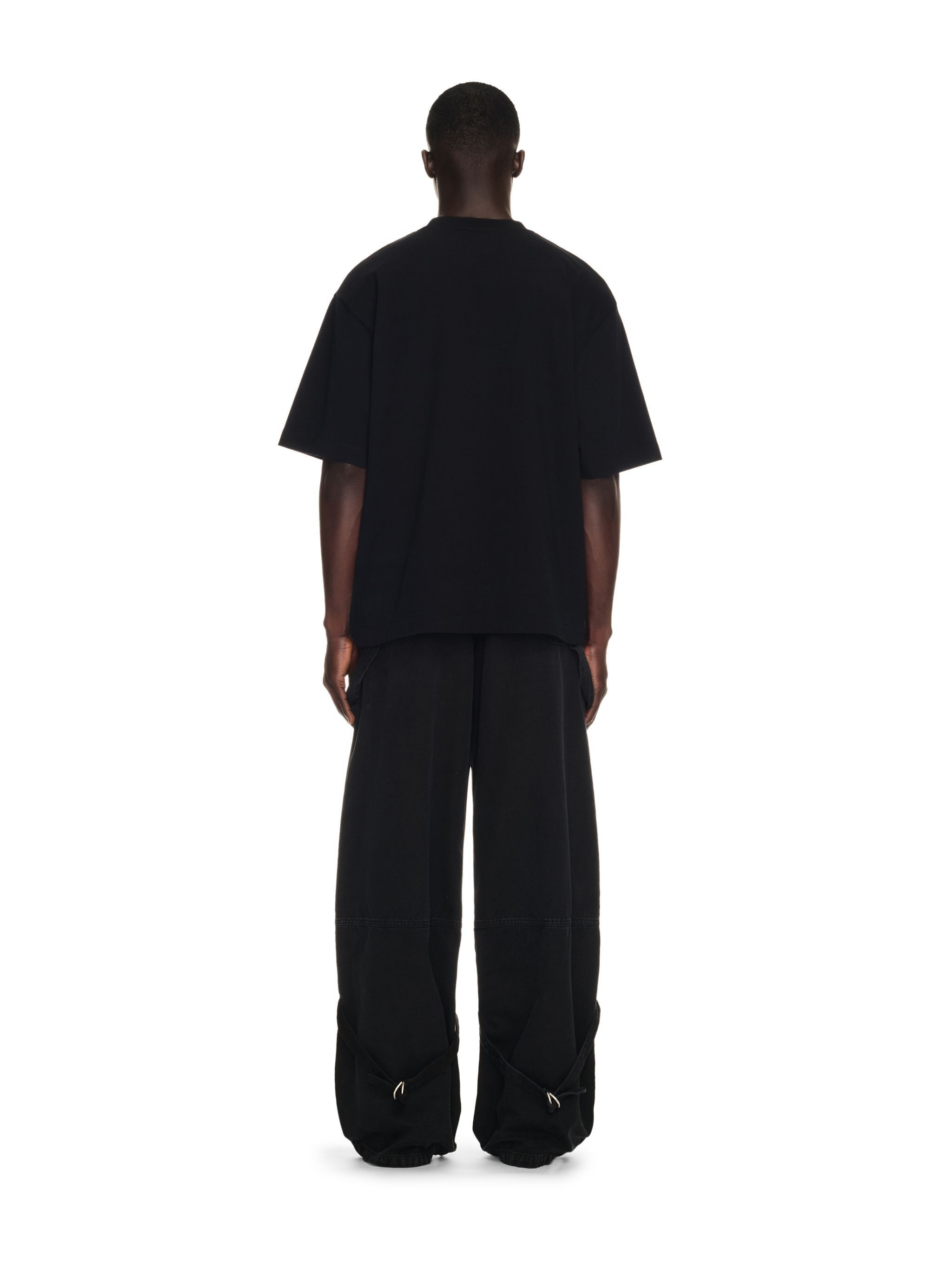 Black Garmdyed Relaxed Carpenter Pants - 4