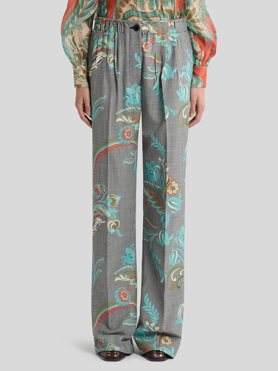 WOOL-BLEND TROUSERS WITH DAFFODIL PRINT - 2