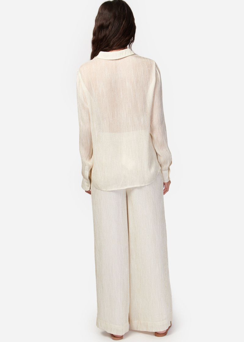 YAEL METALLIC CHIFFON TOP WHITE 4