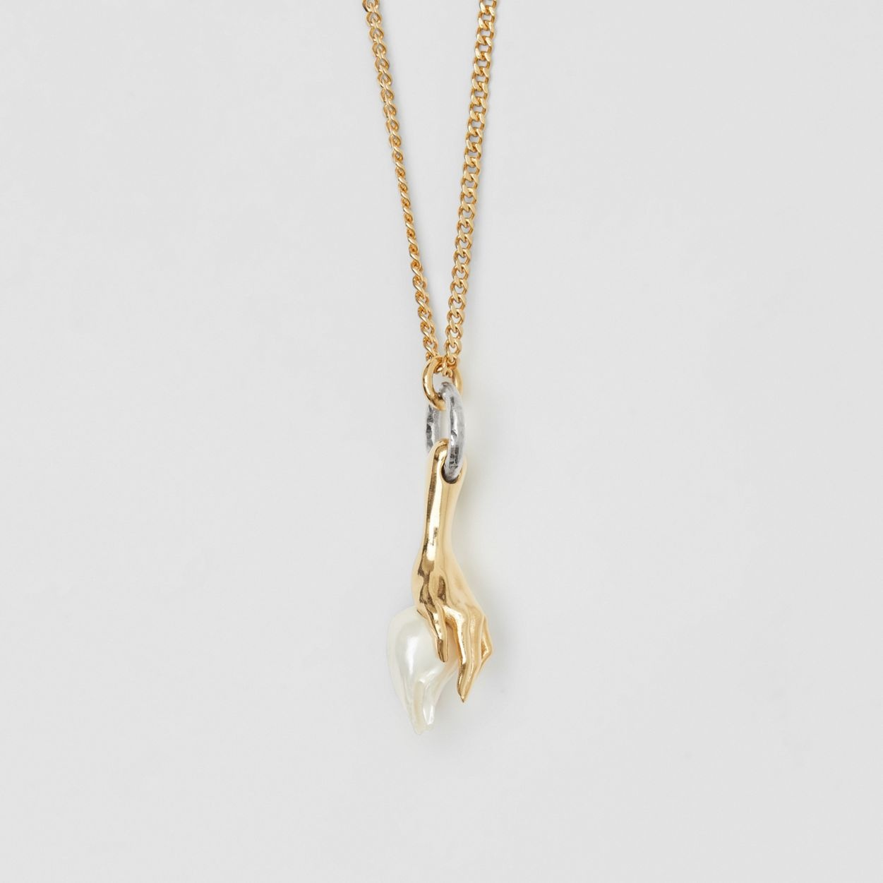 Resin Pearl Gold-plated Chain Necklace - 3