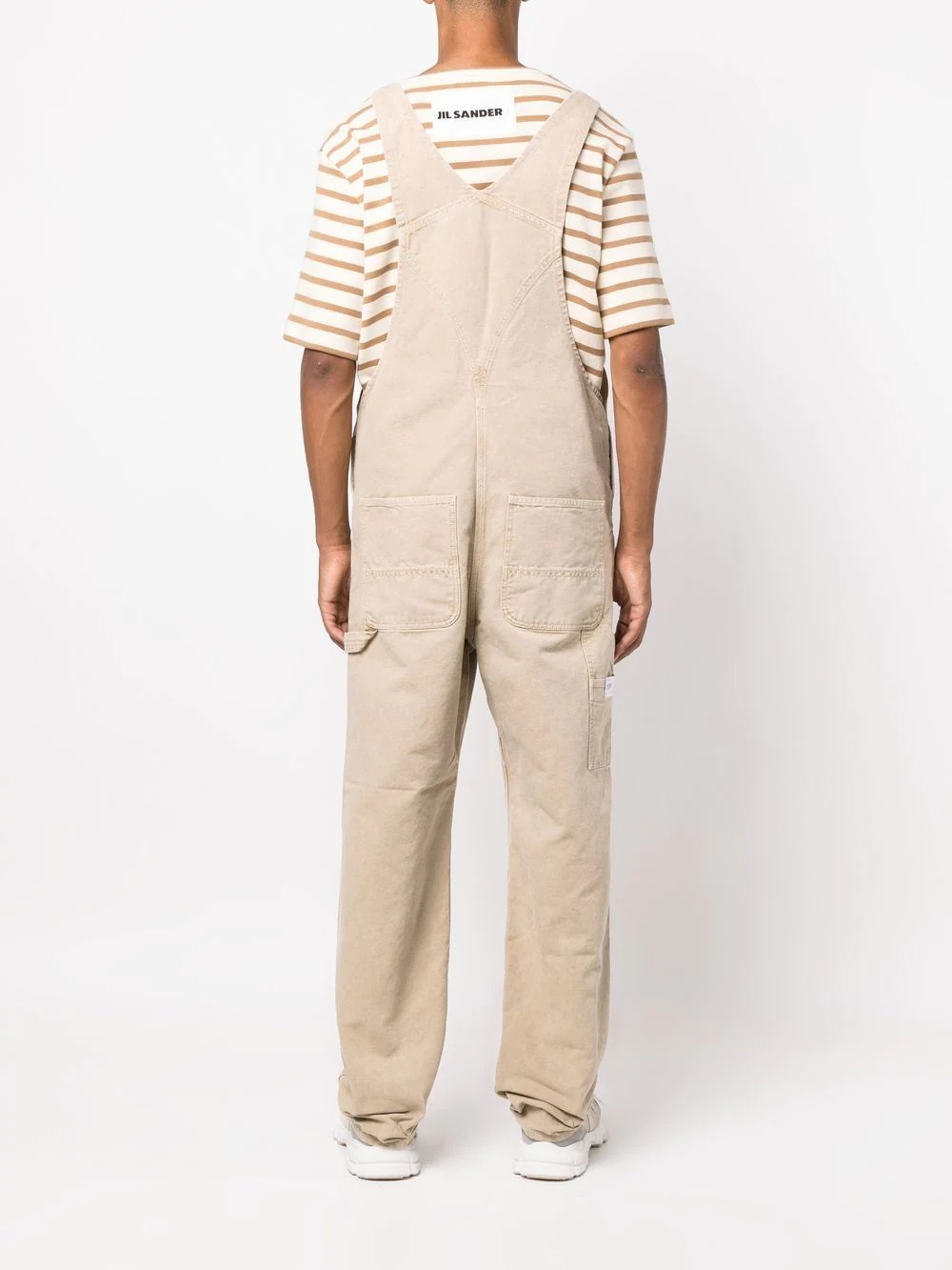 logo-patch straight-leg dungarees - 4