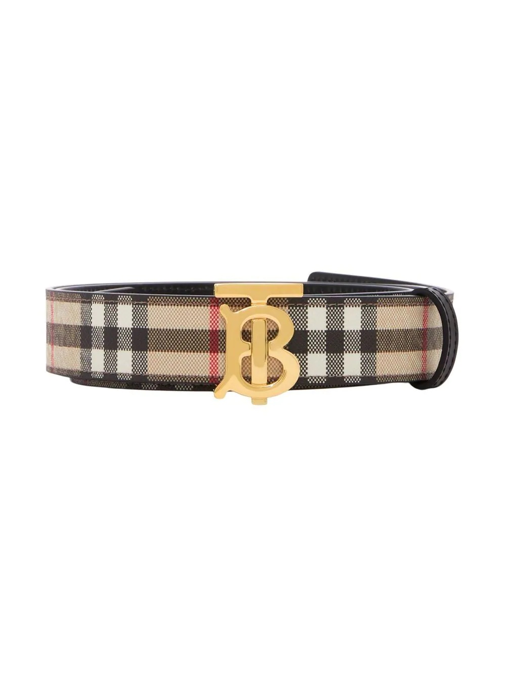 TB monogram plaque check belt - 4