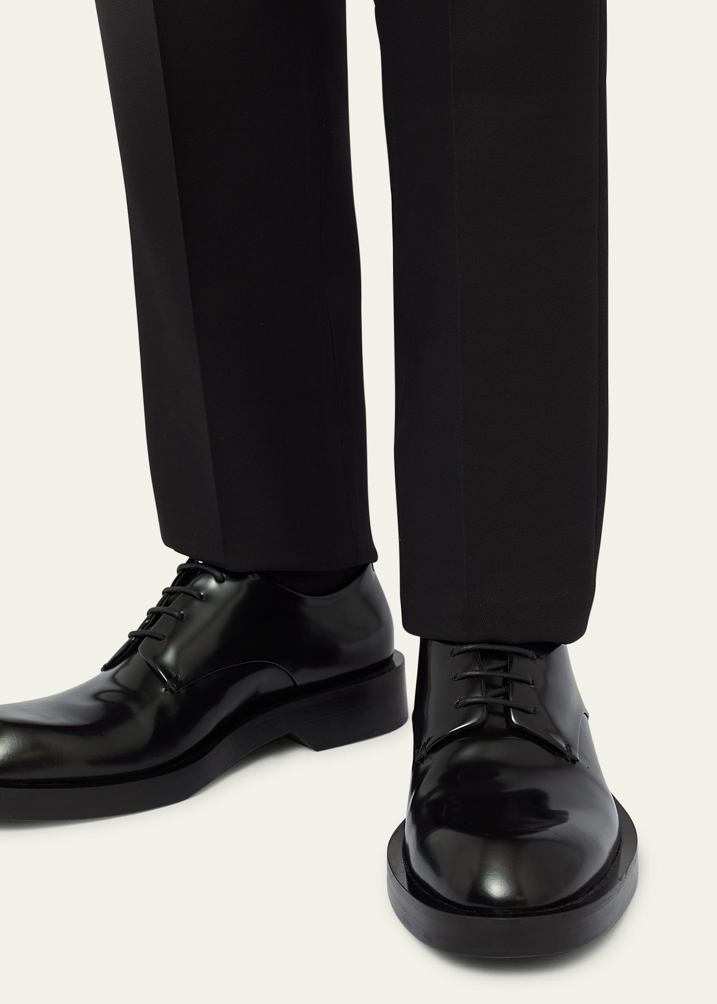 Men's Rubber Injected-Sole Leather Derby Shoes - 2