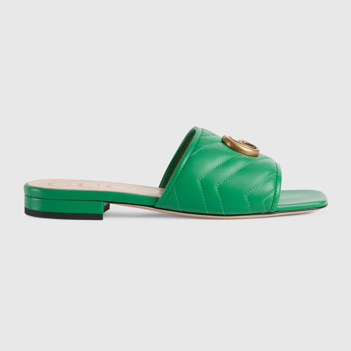 【関税＆送料込み】Gucci Sandals Green Gucci Slide Interlocking G Sandals in Green Textile with