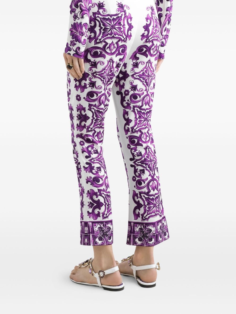 Majolica-print trousers - 5