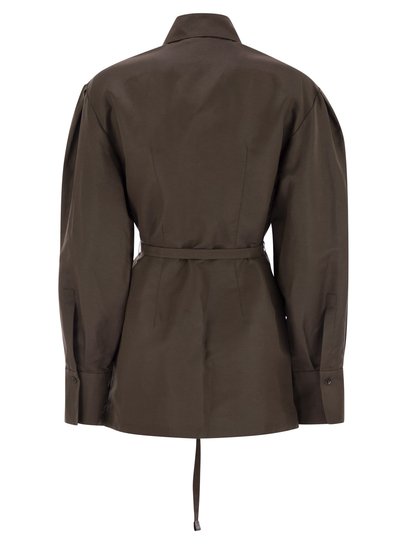 Maxmara Women Affari - Linen And Silk Shirt With Belt - 2