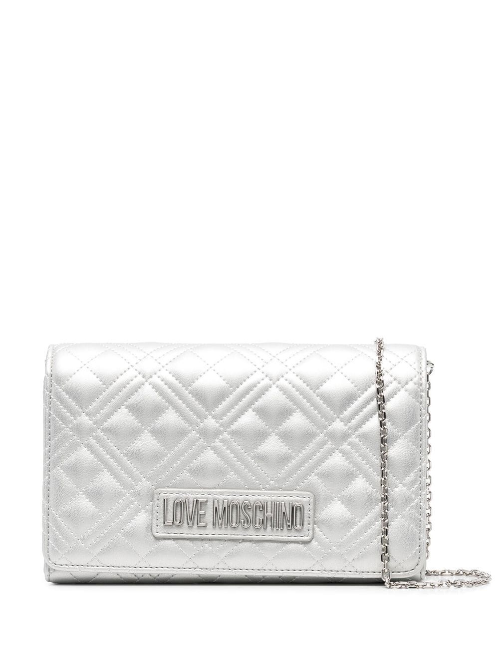 quilted logo-lettering crossbody-bag - 1