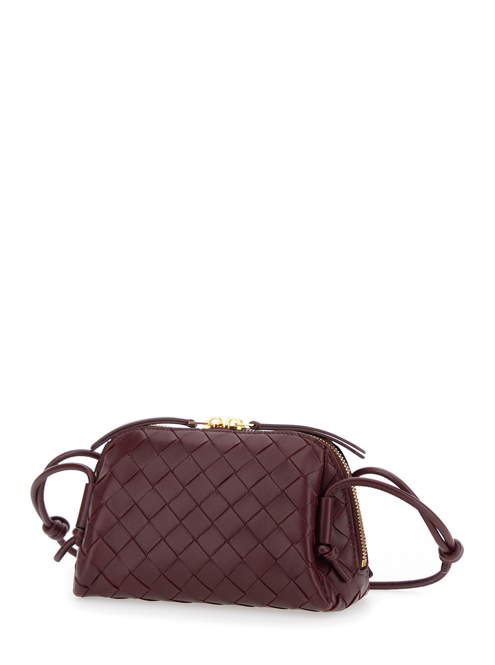 Bottega Veneta Women 'Concert' Bordeaux Crossbody Bag With Intreccio Motif In Leather Woman - 2