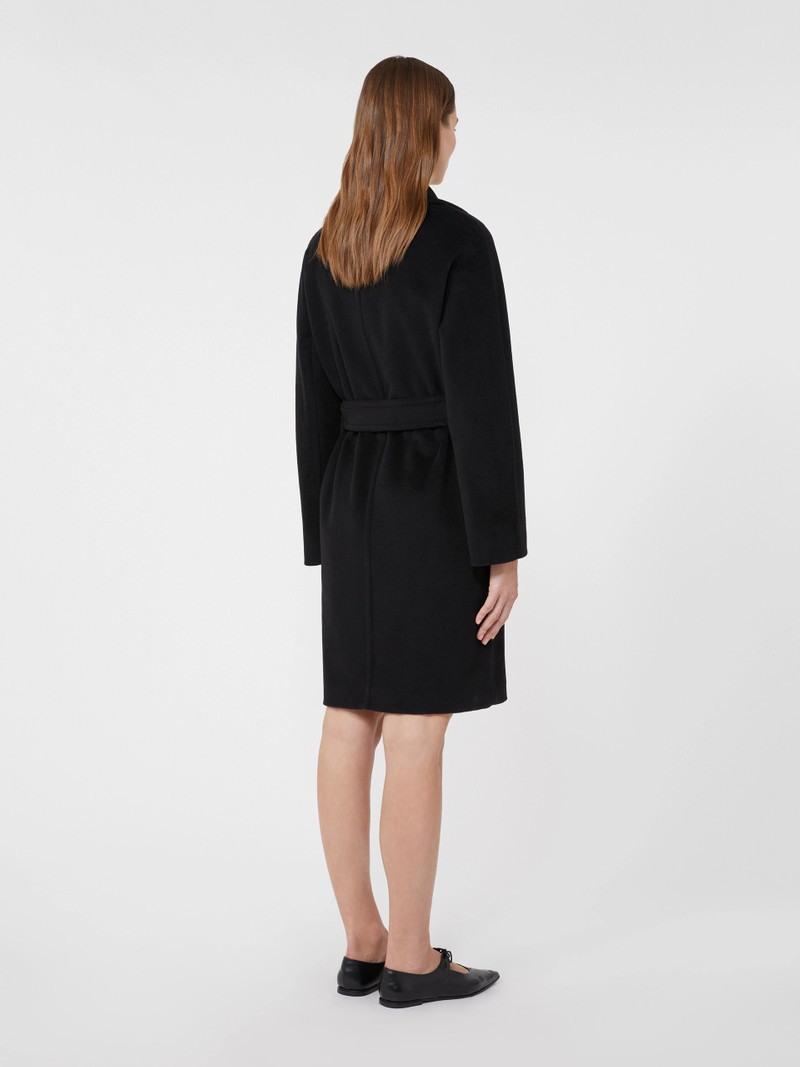 SCIRE Wool beaver cloth robe coat - BLACK 4