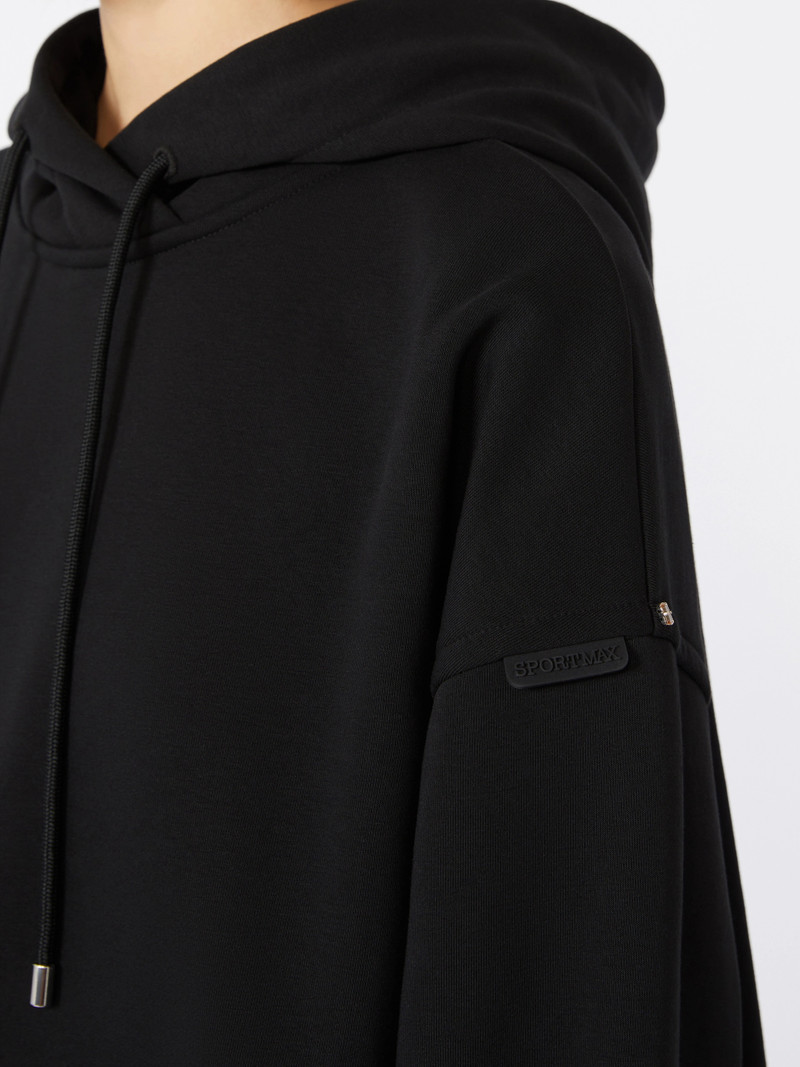 SLOGAN Stretch-cotton hooded sweatshirt - BLACK 6