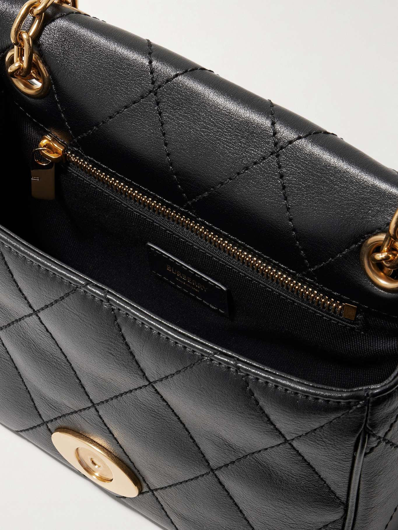 Embellished quilted leather shoulder bag Black - 5