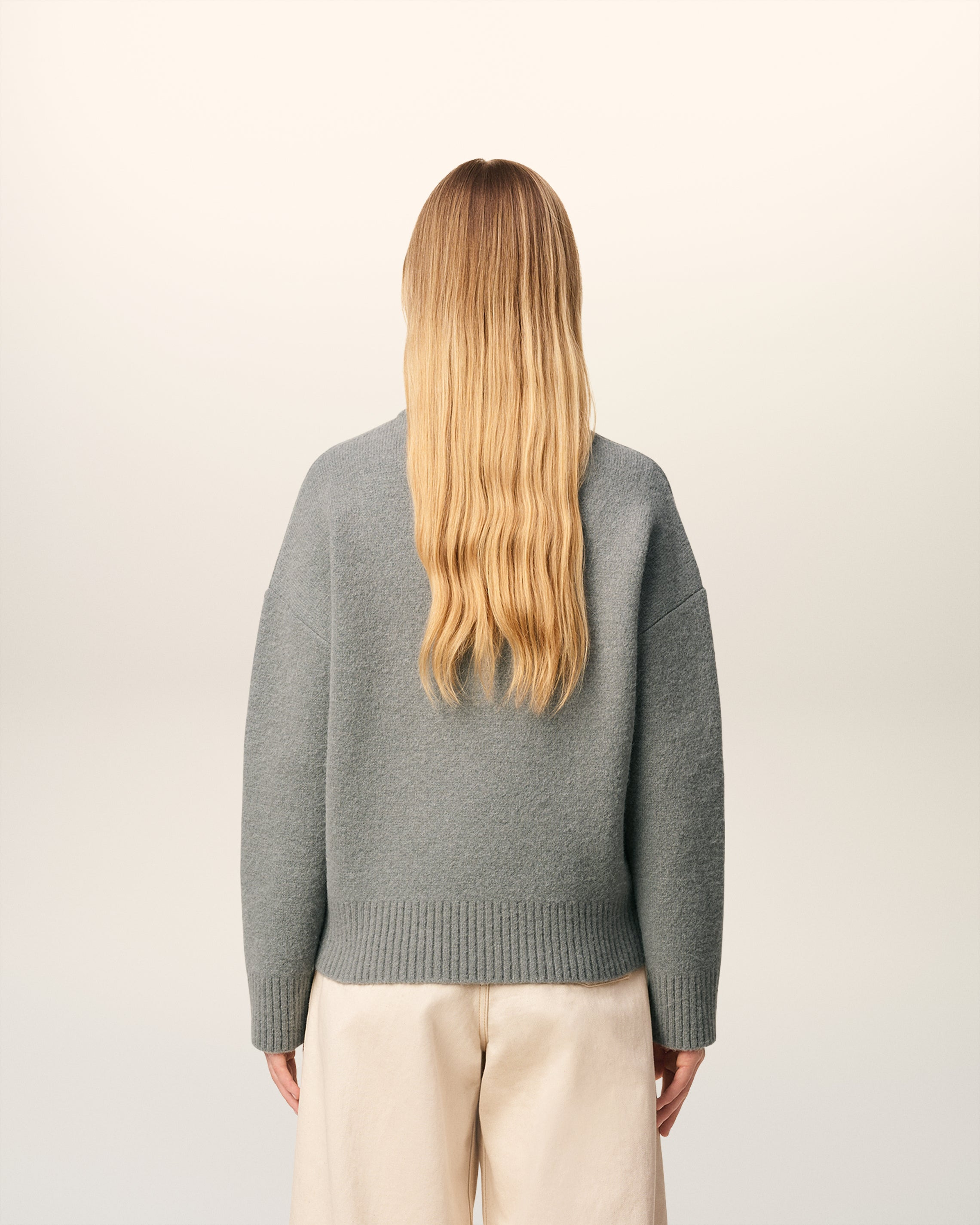 GREY ALPACA AMI DE COEUR CREWNECK SWEATER - 7