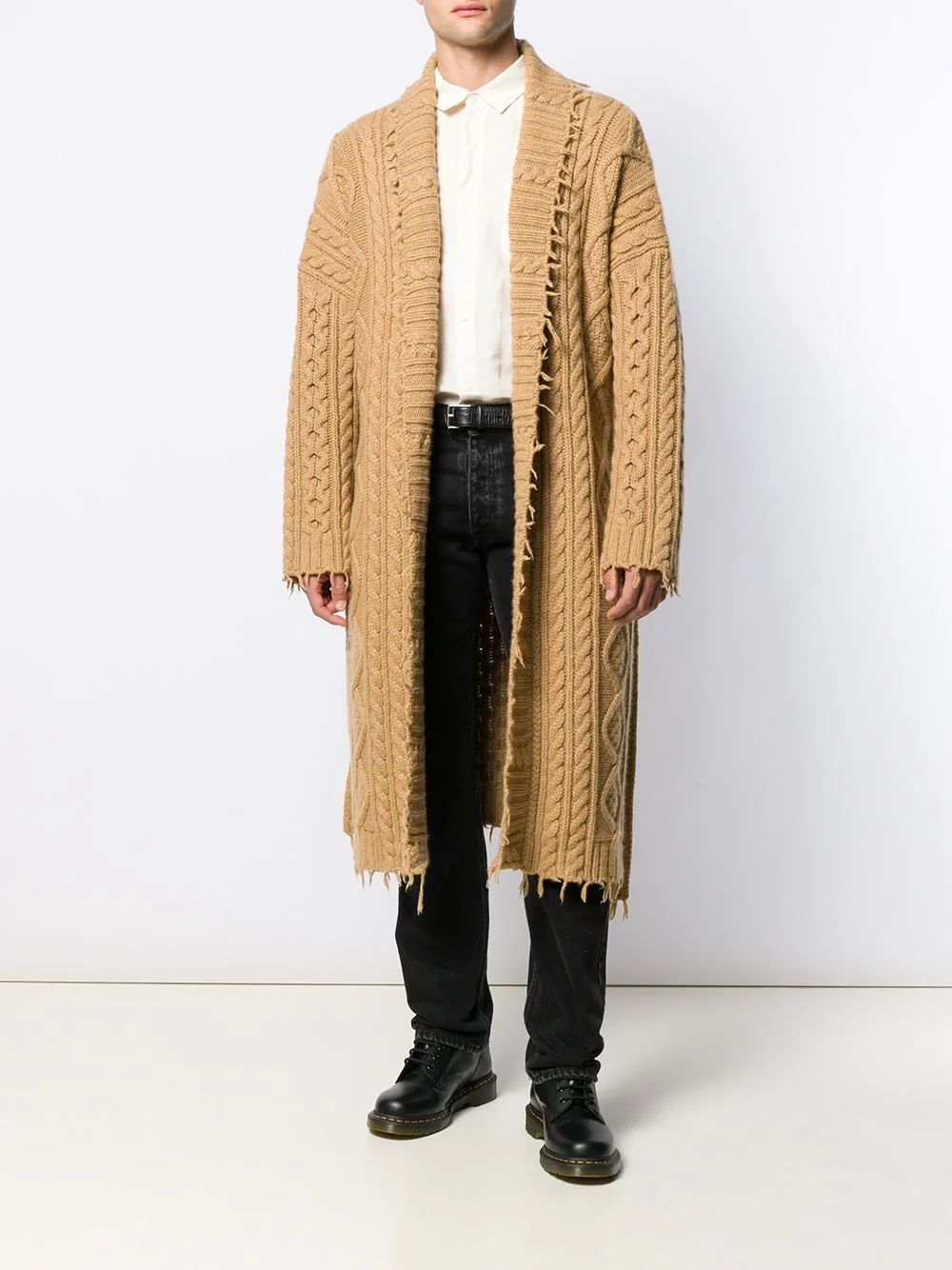 cable knit cardi-coat - 2