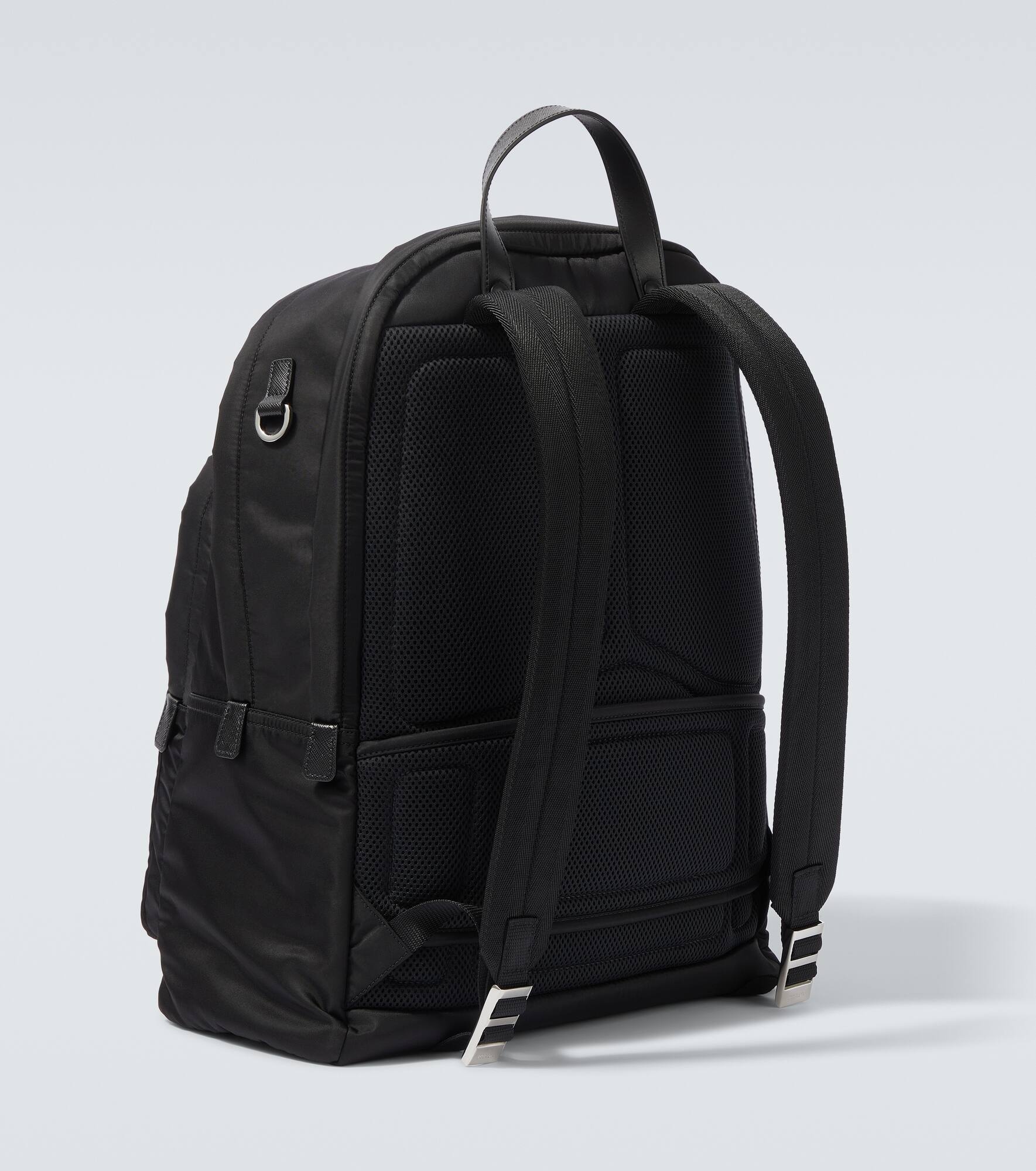 Re-Nylon leather-trimmed backpack - 5